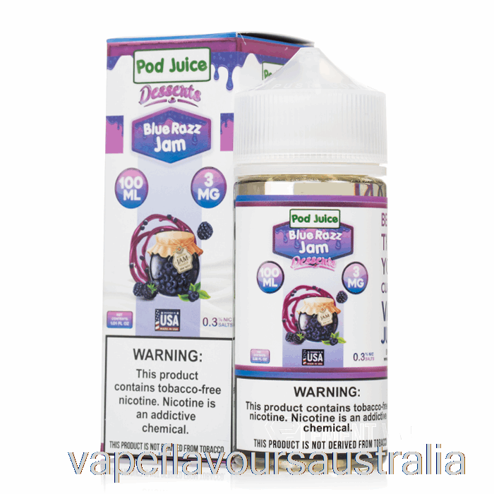 Vape Australia Blue Razz Jam - Pod Juice - 100mL 12mg